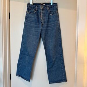 Levi's Ribcage Straight Leg Blue Jeans
